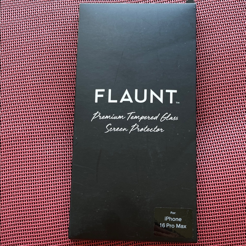 Flaunt Black Premium Tempered Glass Screen Protector for iPhone 16 Pro Max